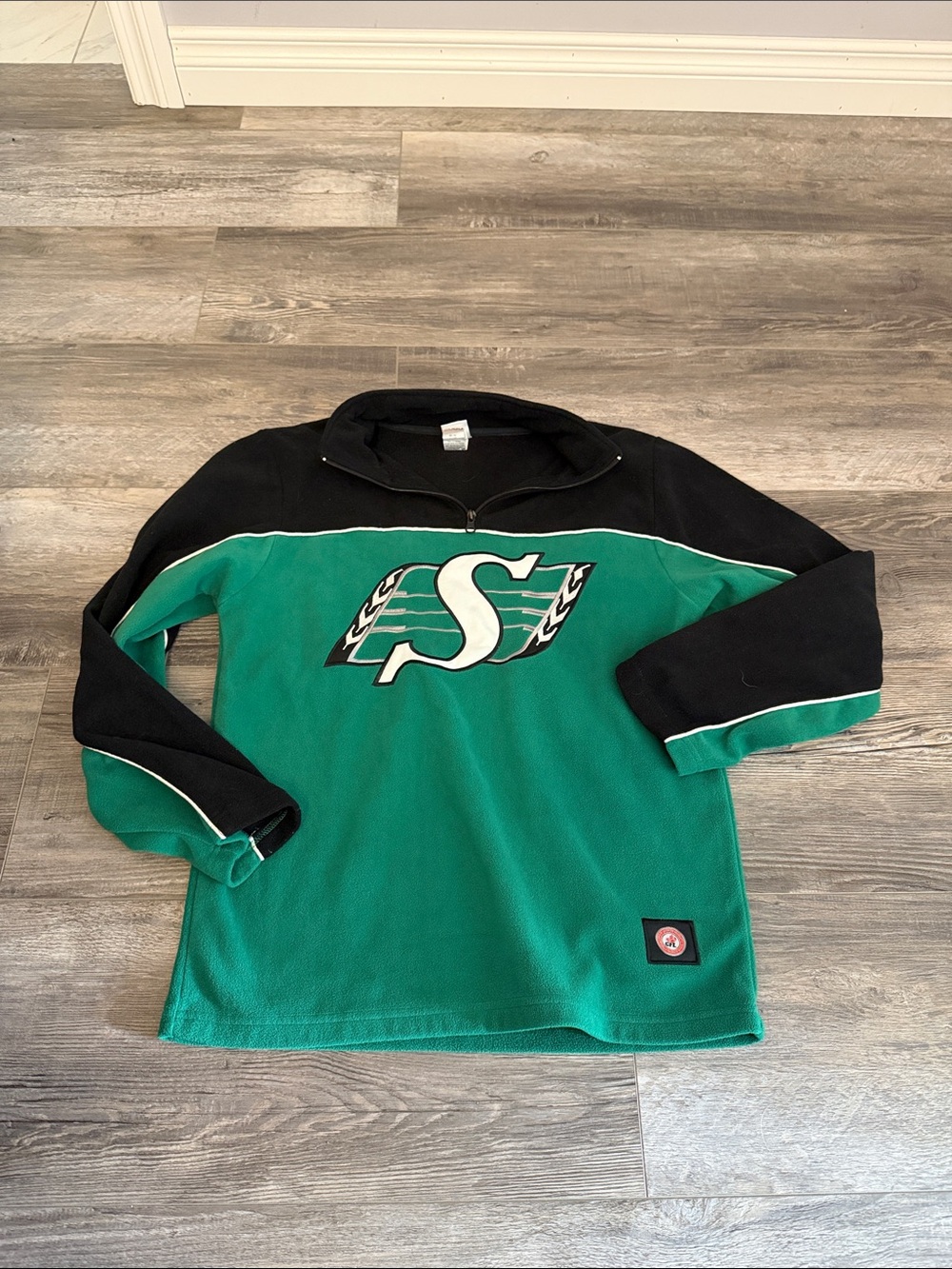 Green and Black Saskatchewan Roughriders Pullover Fleece